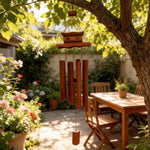 cloche vent bambou traditionnelle relaxation jardin relaxation patio détente relaxationextérieur ambiance maison brune claire