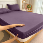 housse lit violet bleu marine gris uni anti acariens anti bactéries moderne 120x200 150x200