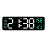 horloge numérique murale LED noir blanc température humidité semaine USB rechargeable moderne