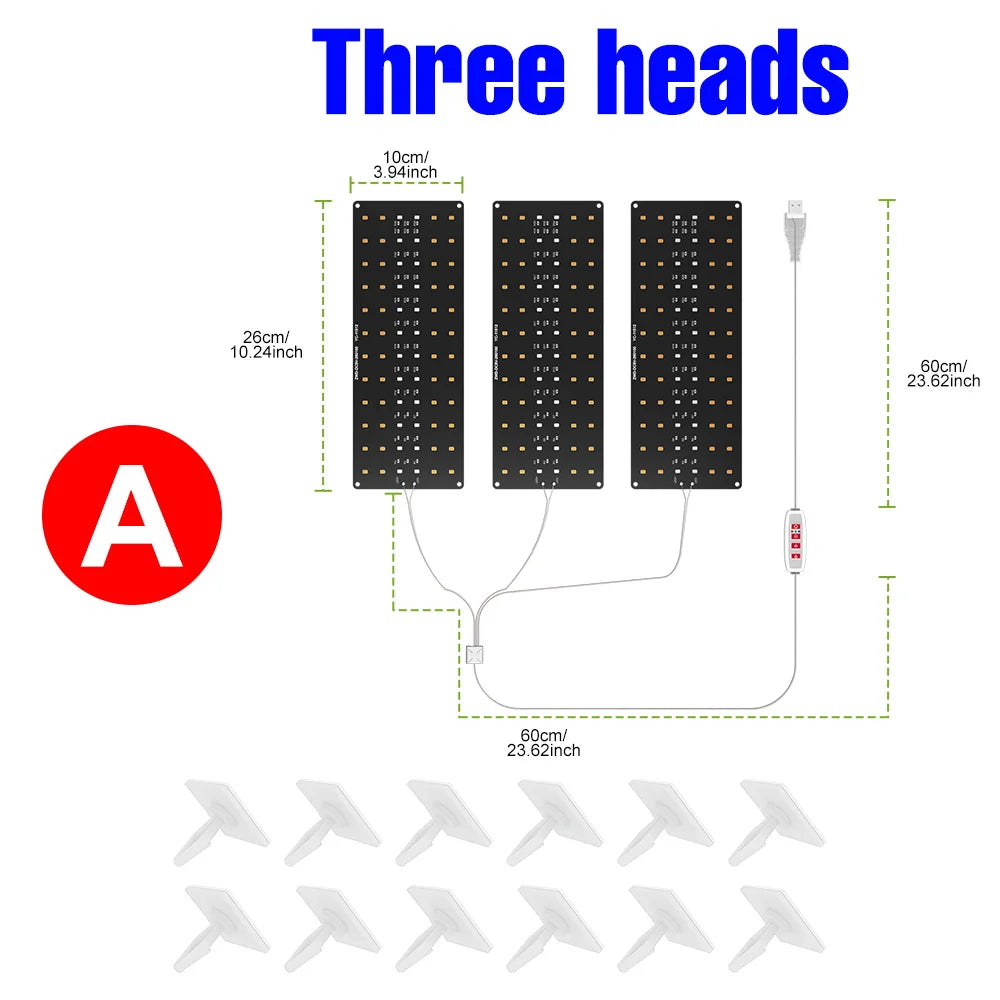 lampe led plante blanc rouge vert grille leds clips moderne fonctionnel