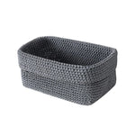 paniers rangement maille noir gris modernes réutilisables grande capacité rangement stockage diverse utilisation respectueux
