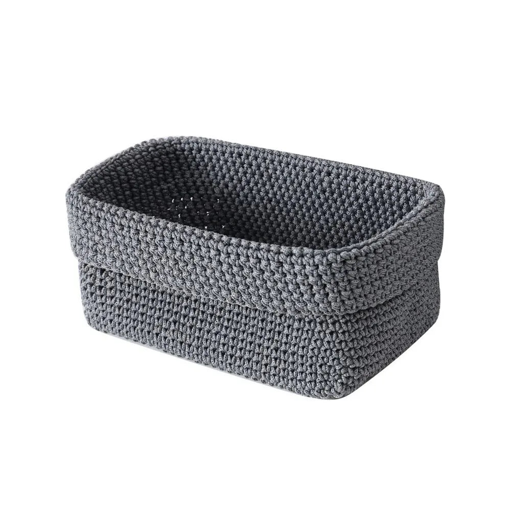 paniers rangement maille noir gris modernes réutilisables grande capacité rangement stockage diverse utilisation respectueux