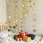 décoration murale guirlande papier or étoiles simple mariage 2m 4m festive opacité