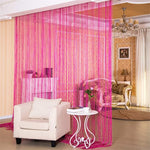 rideau franges perlées 100x200cm polyester transparent moderne salon décoration couleur argentée