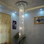 lustre moderne transparent cristal spirale élégant salle salon lumière designinox
