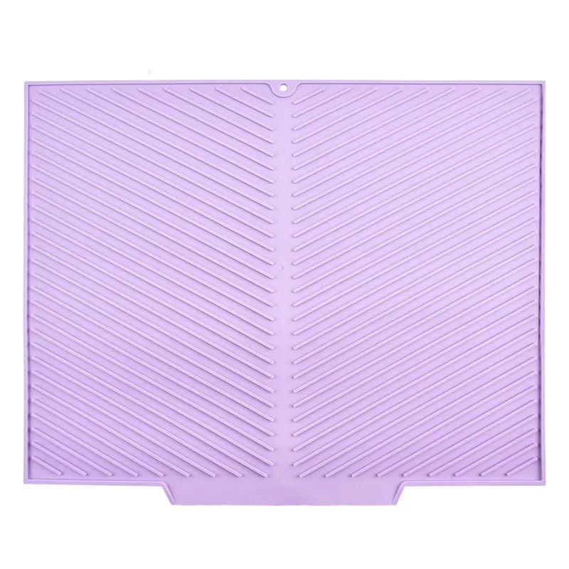 tapis drainage silicone gris moderne rayures diagonales antidérapant respectueux environnementuisine