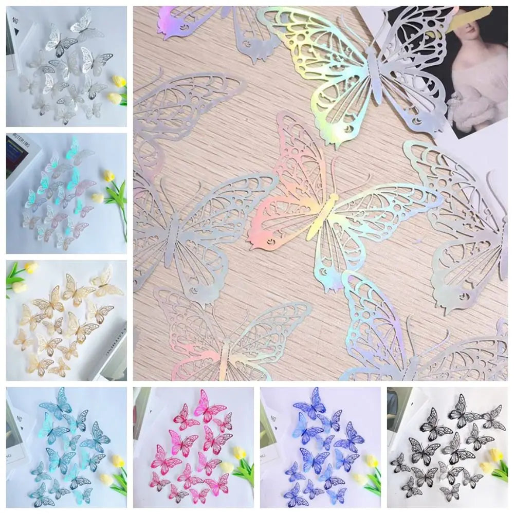 décorations murales papillons transparents multicolores adhésifs modernes élégants variées tailles couleurs