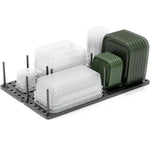 organisateur vaisselle noir perforé moderne clips silicone réglable cuisine echangetable