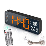 horloge murale numérique moderne carrée noir vert affichage LED radio luminova