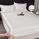 housses lit satinées blancs simples maison 120x200 150x200 180x200 200x220