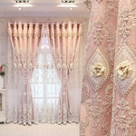 rideau voile violet rose brodé fleurs 3d élégant classique transparentextérieur fenêtre chambre salon