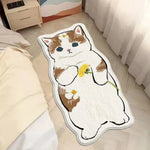 tapis gris cartoon chats motifs floraux polyester lavable machine maison chambre
