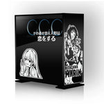 autocollants pvc noir blanc dessins anime texte japonais vis boitier pc moderne