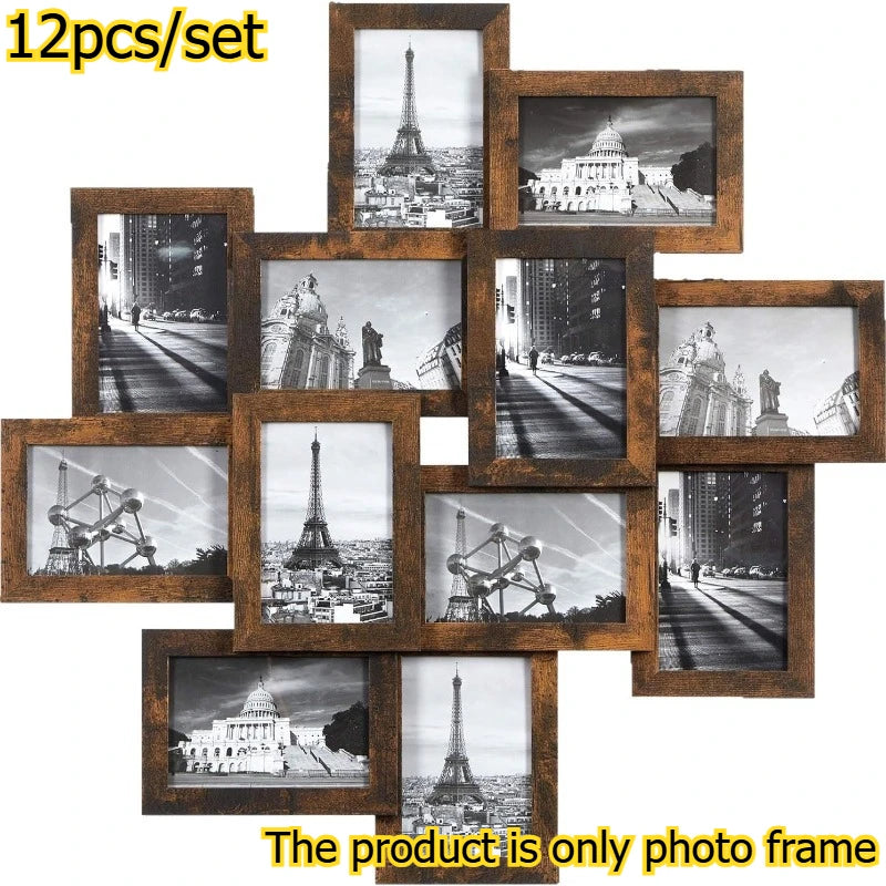 cadres photo moderne bois aspect vieilli verre protégé noir beige marron contemporain