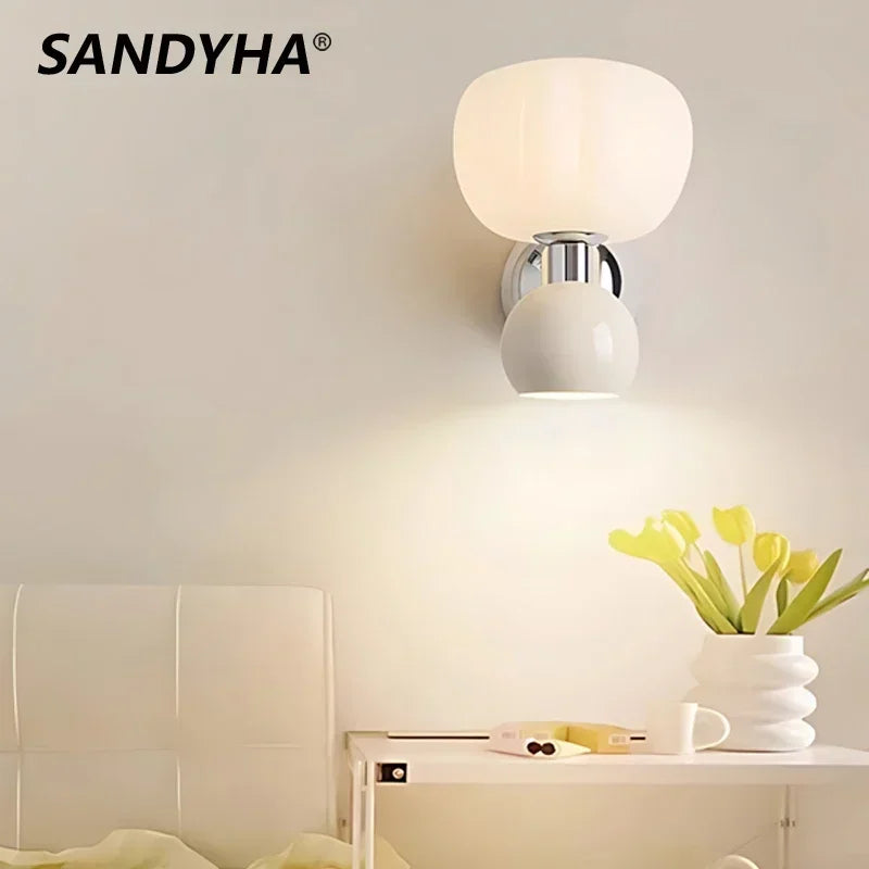 applique murale moderne led blanc fixée vis rond matintérieur chambre salon