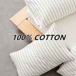 taies d'oreiller coton rayées 48x74cm blanc gris rose bleu minimaliste respectueux environnement maison lit