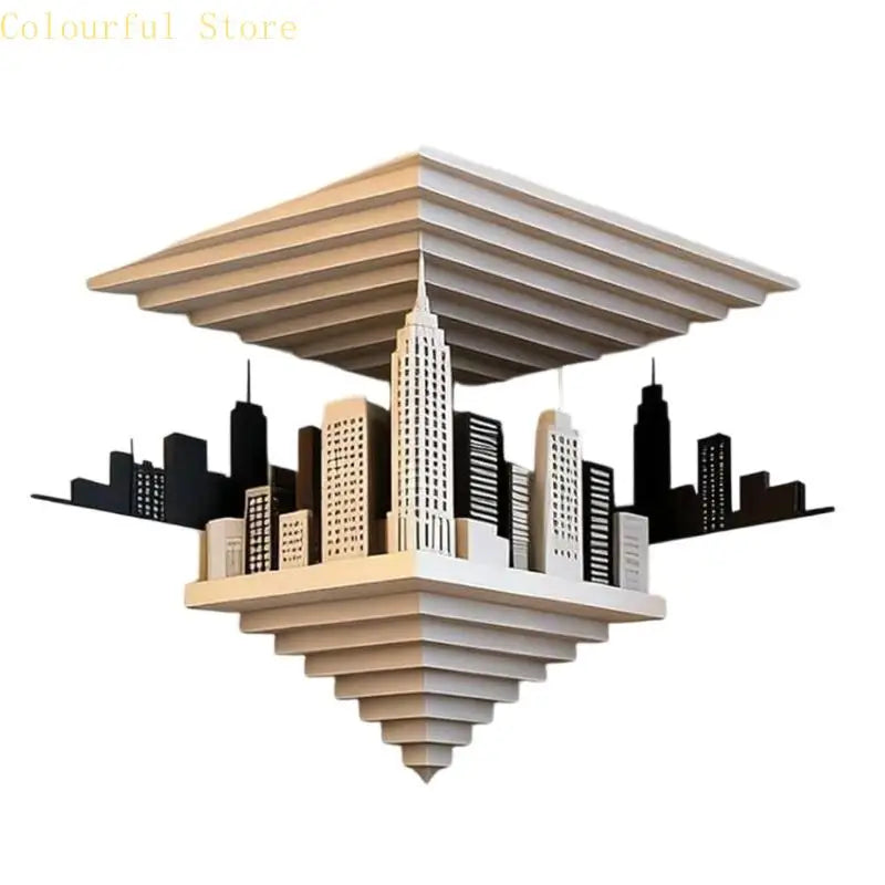 autocollants illusion 3d architecturaux geometriques moderne noir blanc gris