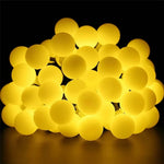 guirlande lumineuse solaire multicolore 50 led boules sphériques moderne piquet noir