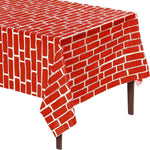 nappe rouge brique motif moderne anniversaire mariage baptême noël fête enfants