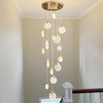 suspension lumineuse moderne cristal transparent dorées salon restaurant chambre principal