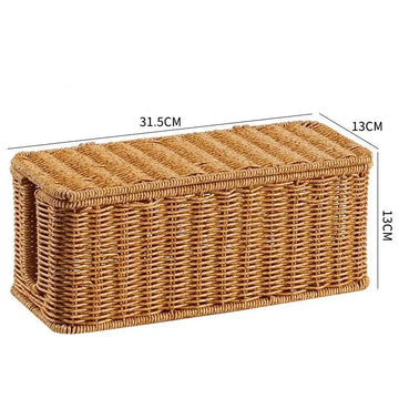 panier marron clair tressé moderne rangement chargeur usb câble smartphone maison