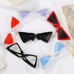 lunettes soleil transparentes clips nasaux verres colorés moderne rouge noir blanc bleu clair rose