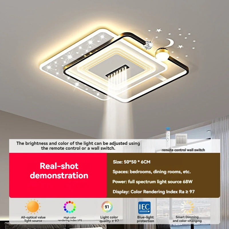 luminaire minimaliste moderne étoiles croissant lune géométrique blanc noir doré