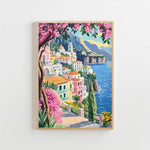tableau multicolore paysage marin maison fleurs fruits moderne sans cadre toile impression chromatique