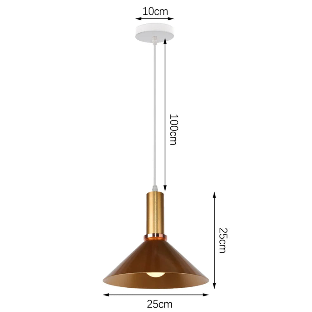 lampe suspendue industrielle or bronze abatjour noir éclairage salon chambre moderne vintage