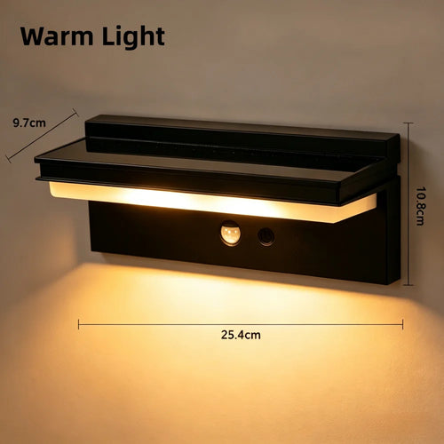 applique murale solaire moderne capteur mouvement noir led étanche ip65 autonomes