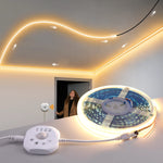 ruban led blanc jaune adhésif points lumineux réguliers moderne capteur mouvement 12v flux lumineux