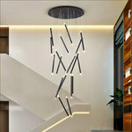 Suspension lumineuse contemporaine minimaliste noir blanc led 108w adjustable 350cm