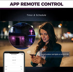 lampe murale intelligente led rgbicw noir moderne controle vocale ip68 wifi 20w