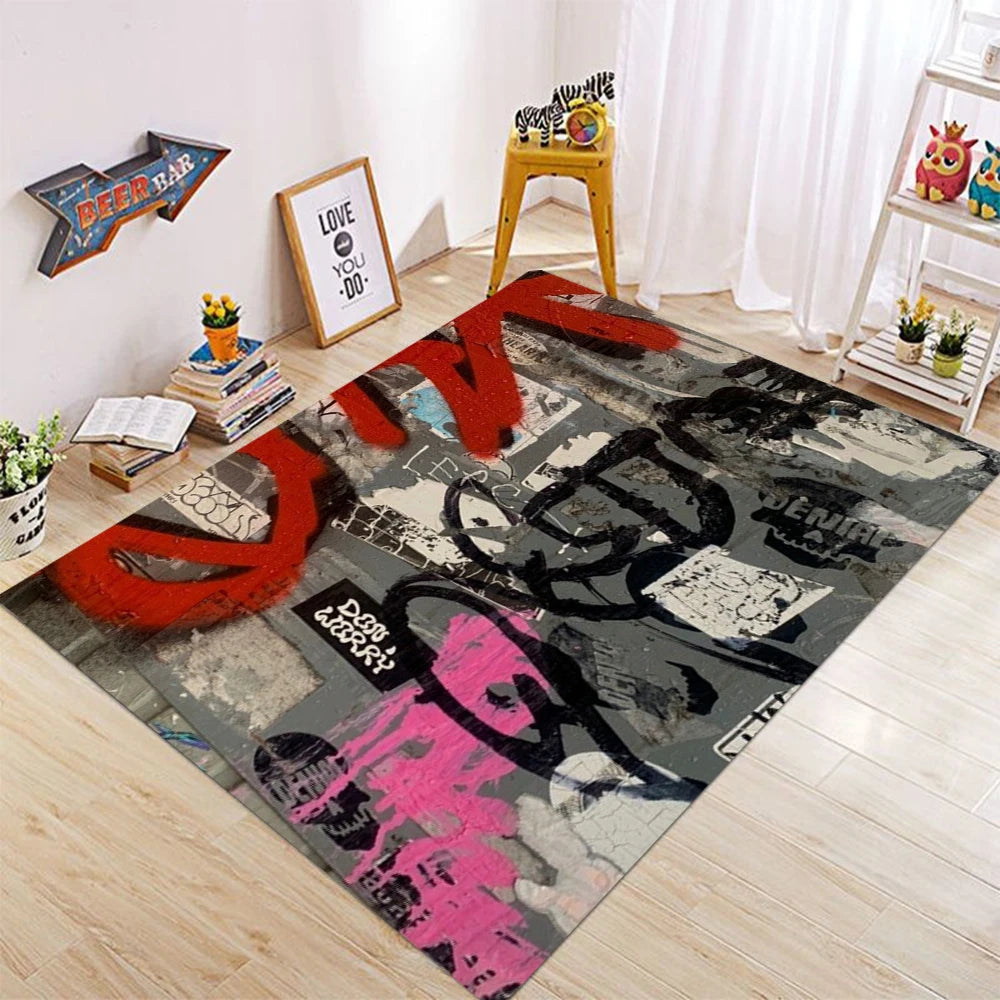 tapis moderne multicolore graphique salon chambre prière extérieur commercialisation 80x120cm 80x160cm polyester