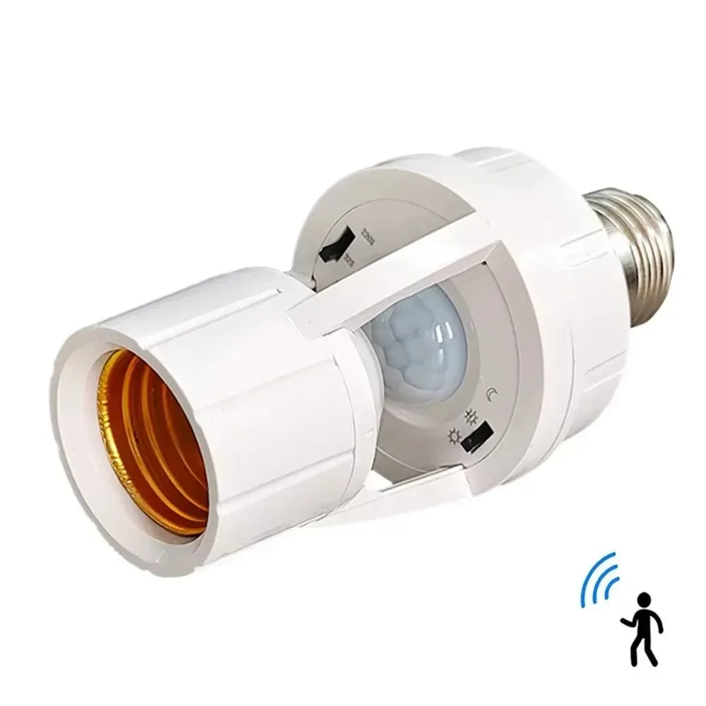 adaptateur douille e27 détecteur mouvement blanc vert moderne utilitaire garage escalier couloir