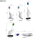 statue ours polaire résine blanche contemporaine minimaliste base plate ballons
