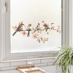 sticker mural multicolore oiseaux branches fleurs artiste clips