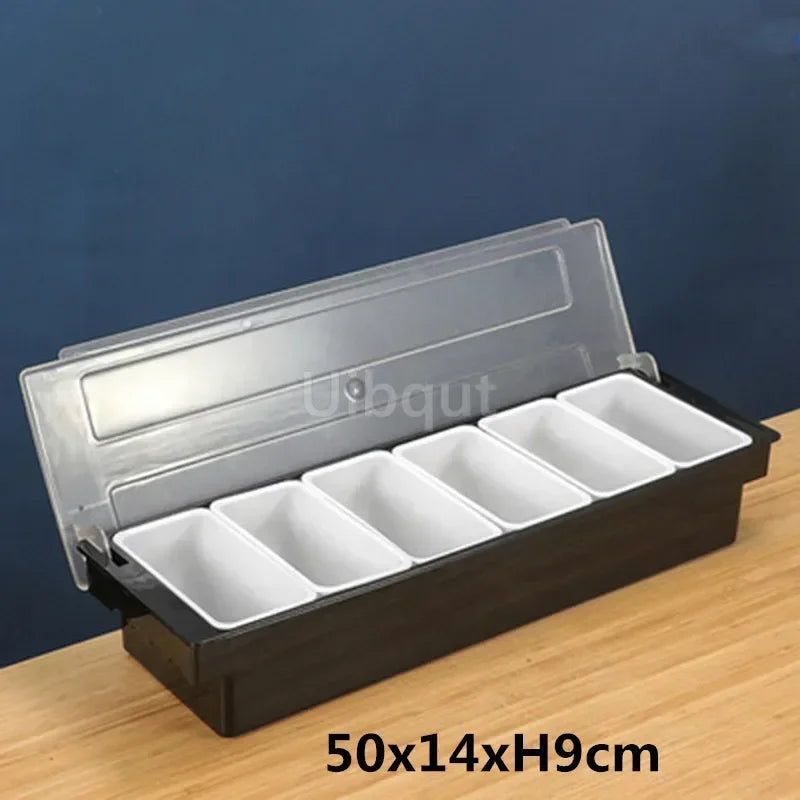 boîte compartiments moderne noir blanc sections poignée plastique lisse respectueux environnement