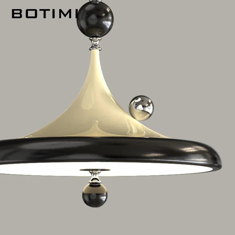 lampe suspendue moderne blanc noir marron brillante tringle métal bois chambre salon étude
