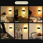 lampe murale moderne rechargeable led détecteur mouvement blanc noir aluminium usb