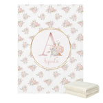 ensemble literie bébé floral personnalisable rose alphabet fleuri couette drap housse coussin decoration nom