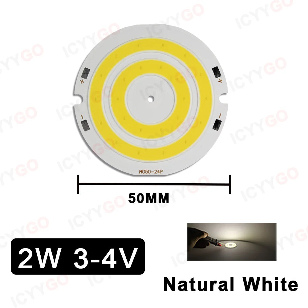 plaque led 2w 50mm blanc rouge vert jaune rayures concentriques modernes 3000k 4200k 6500k