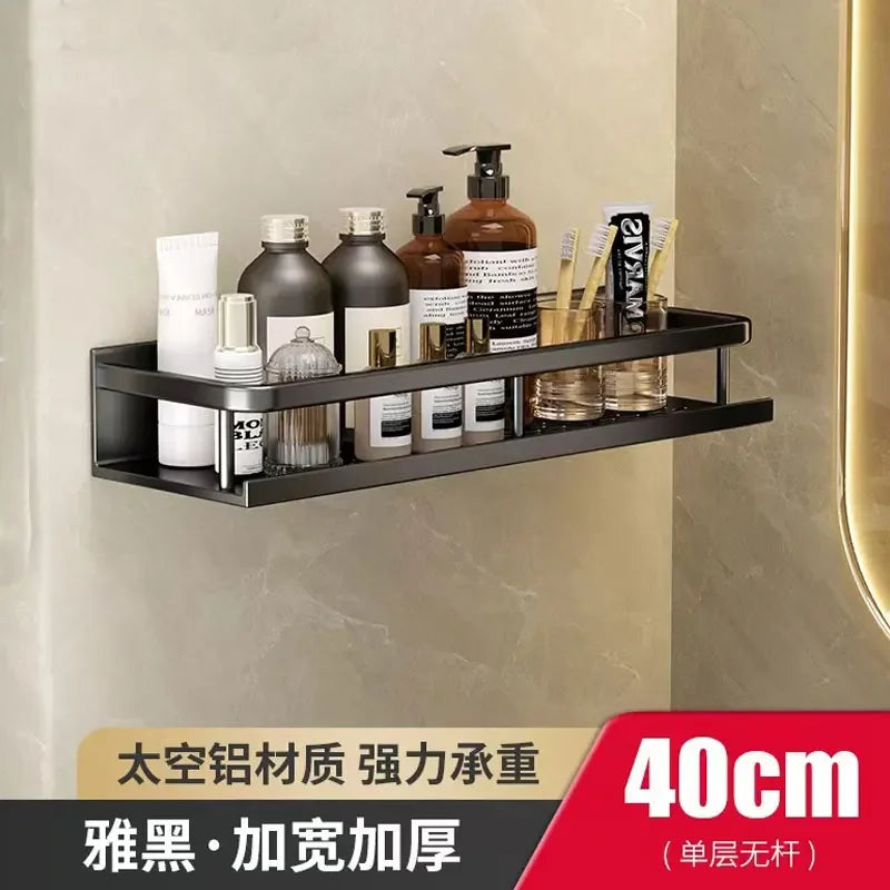 étagère murale blanche moderne adhésive étages rangement salle bain produits cosmétiques 30cm 40cm