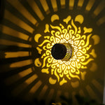 lampe solaire led moderne noire dorée motif floral ajouré étanche
