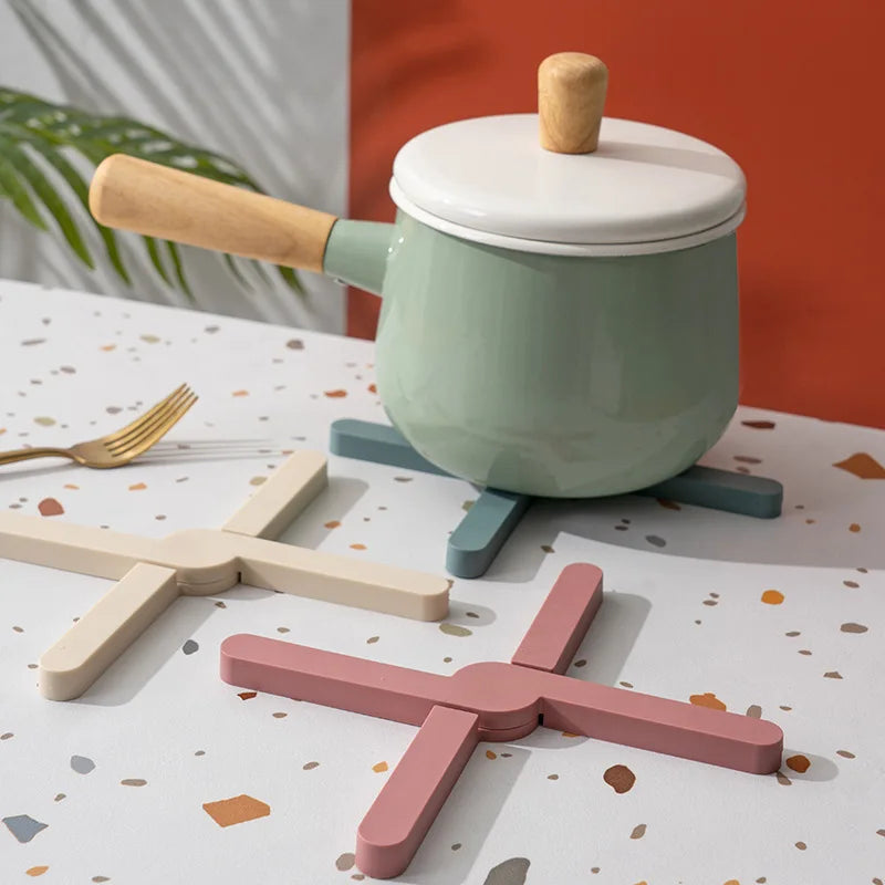 support vaisselle pliable silicone moderne vert pastel rose pastel bleu pastel beige respectueux environnement