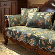 housse canapé motif floral tissu polyester couleur noir vert beige rouge bleu jaune vintage