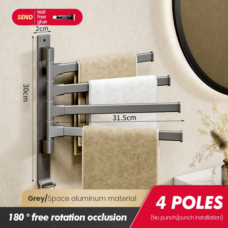 porte serviettes mural pliable gris moderne fixations vis serviettes