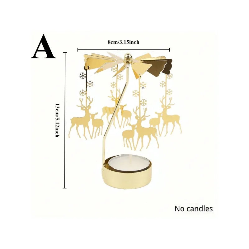 mobile bougie or chevaux cerfs fées oiseaux motifs floraux artisanal décoratif tringle inclusion métal