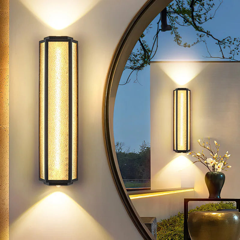 applique murale extérieure moderne led noir doré acier inoxydable étanche entrée porche