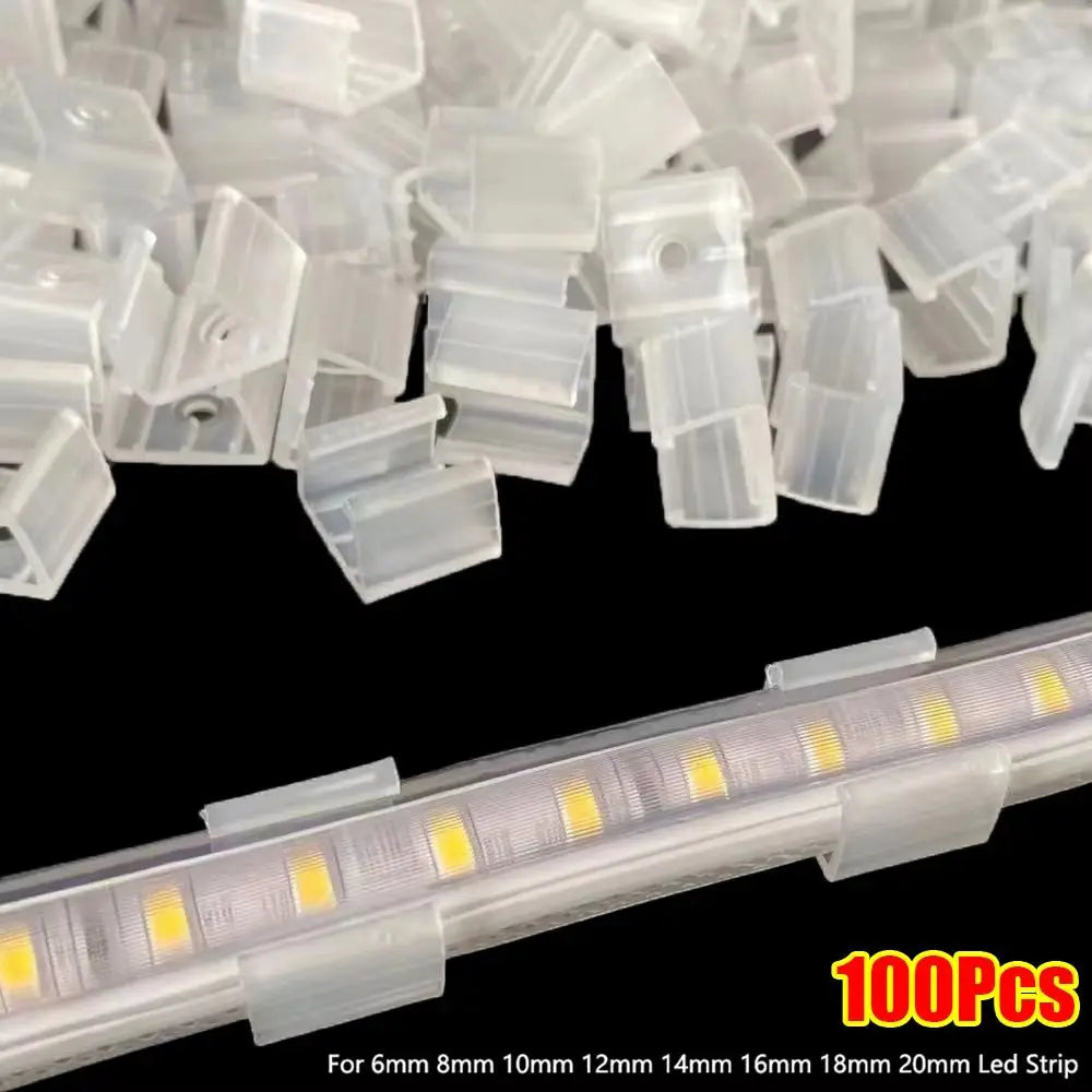 clips fixation ruban led transparent 6mm 8mm 10mm 12mm 14mm 16mm 18mm 20mm moderne
